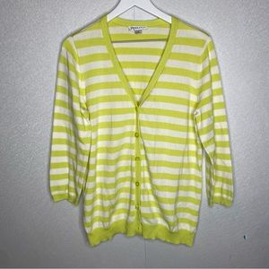 Pendleton Lime Green Striped Cardigan Size XL